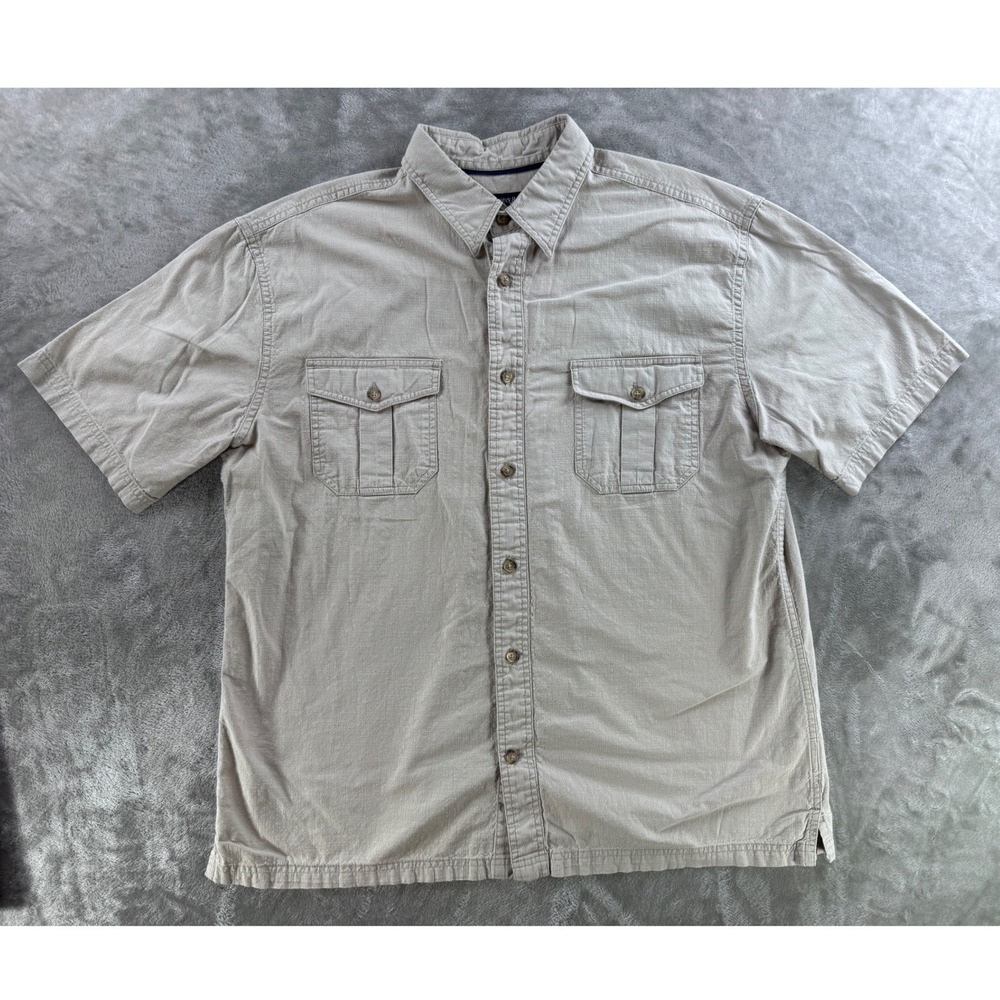 Hunting Safari Shirt Mens L Beige‎ Utility Workwear Gorpcore Dadcore Outdoor